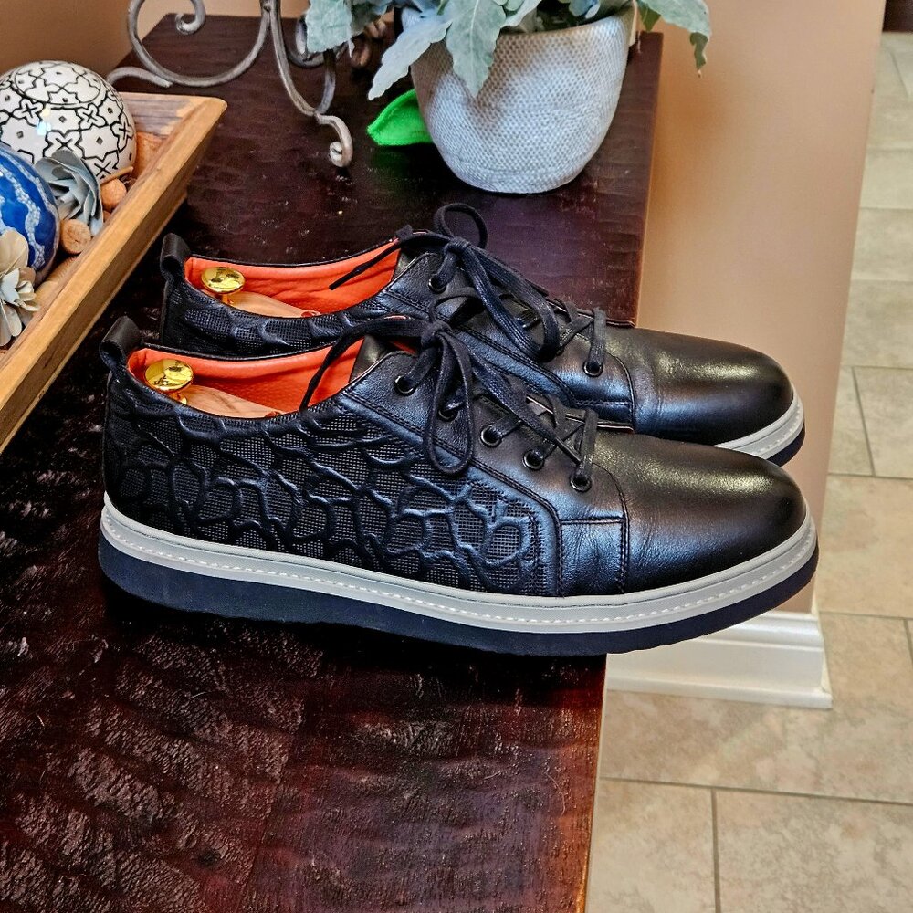 French Connection Men's Leather Oxfords, Black, Sz 13